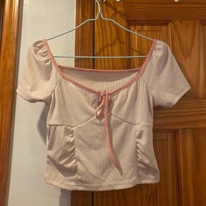 Cute pink & beige crop top